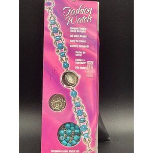 Fashion Watch Making Kit Turquoise Glass Watch Kit Crafting Kit Length 8.25 In.